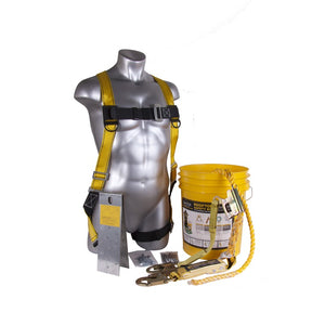 Bucket Kit Includes: (1) 01700 Velocity Harness / (1) SP-Anchor / (1) VLA-25 / Yellow 5 Gallon Bucket