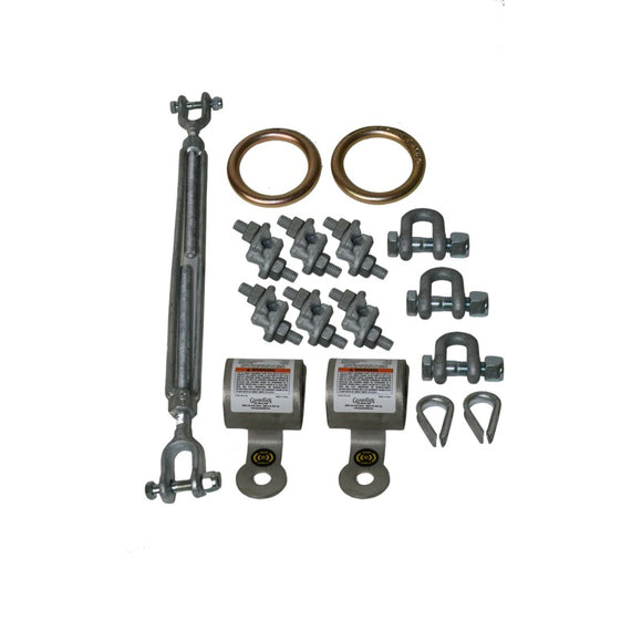 HLL Attachment System for Applications over 60': Includes 2  Absorbinator, 3 Shackles, 1 Turnbuckle, 2 Thimbles and 6 Wire Rope Clips and( 2) 2.5