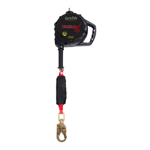 Diablo Grande LE SRL 33' nylon-coated galvanized cable retractable, ANSI rated HS non-indicating swivel steel snap hook, ANSI rated 6' shock pack, includes steel carabiner.  For leading edge work.