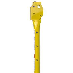 MGR - 7 - 10 Barandilla de metal ajustable de 7' a 10' con abertura de 1/2", recubierta de polvo amarillo, conjunto de pasador de enganche/cable