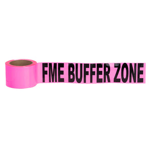 Cinta adhesiva para suelo FME BUFFER ZONE de color rosa, 3" x 36 yardas, impresión en negro