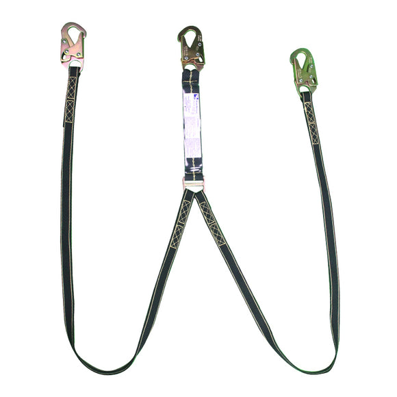 6ft. Double leg Shock-Sorb Kevlar lanyard, 3/4in hook.