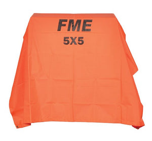 Orange 5' x 5' Economy Tarp., Fire Retardant & Water Repellant, 25/Pkg.